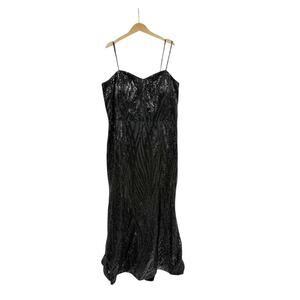 City Chic Monroe Maxi Dress Black Sequin Strapless Gown Womens Plus Size L/20